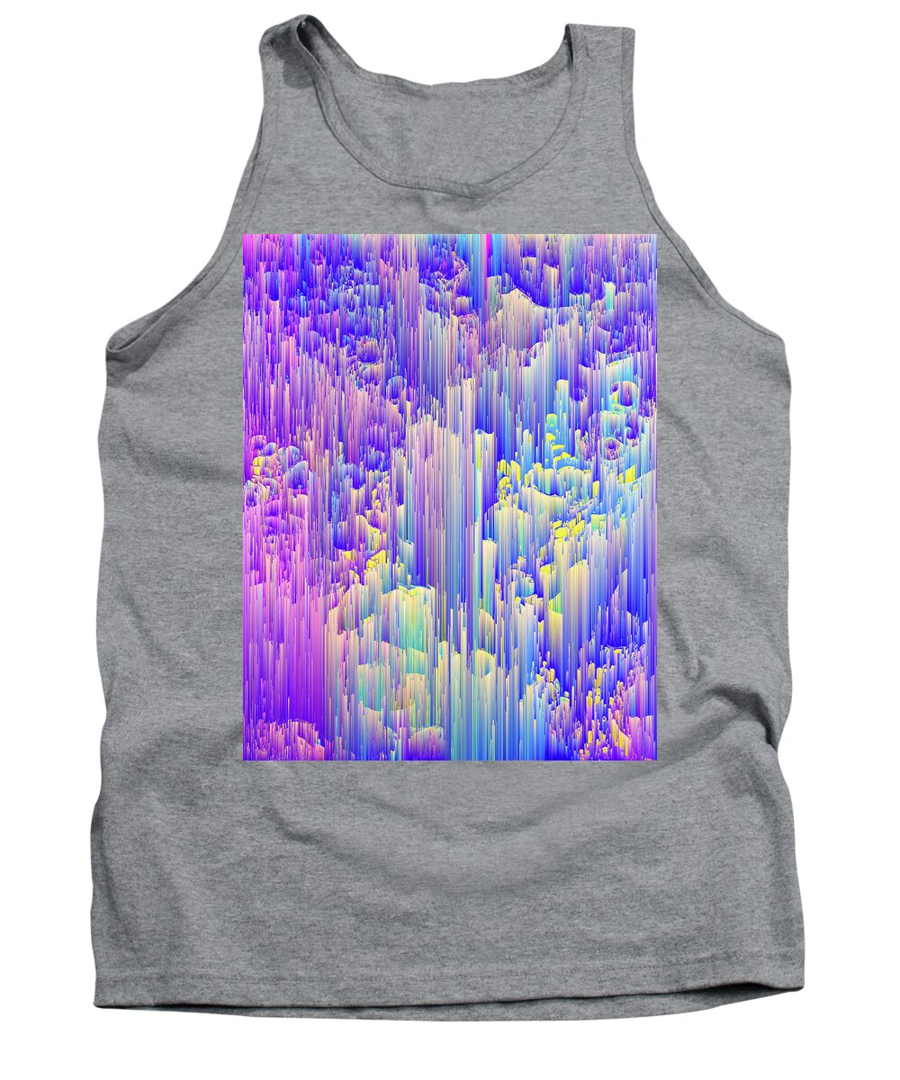 Glitch Tank Top featuring the digital art Pixie Forest by Jennifer Walsh
