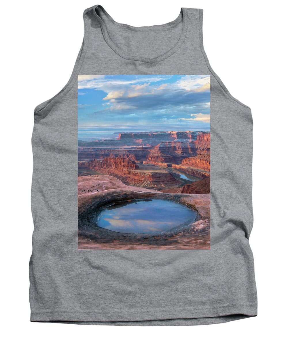 00565383 Tank Top featuring the photograph Pool At Dead Horse Point, Canyonlands National Park, Utah by Tim Fitzharris