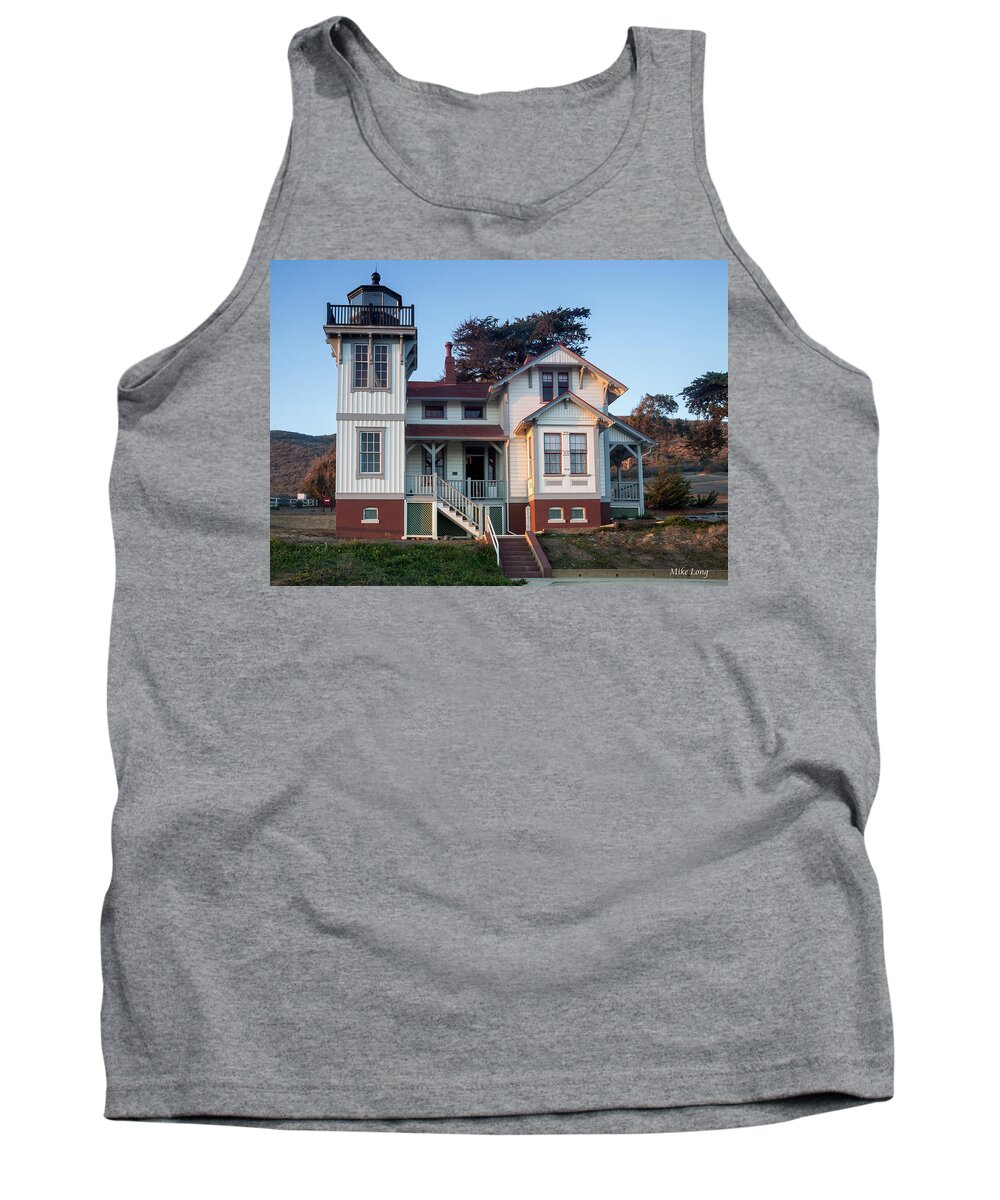 Shell Beach Tank Top featuring the photograph Port San Luis Lighthouse by Mike Long