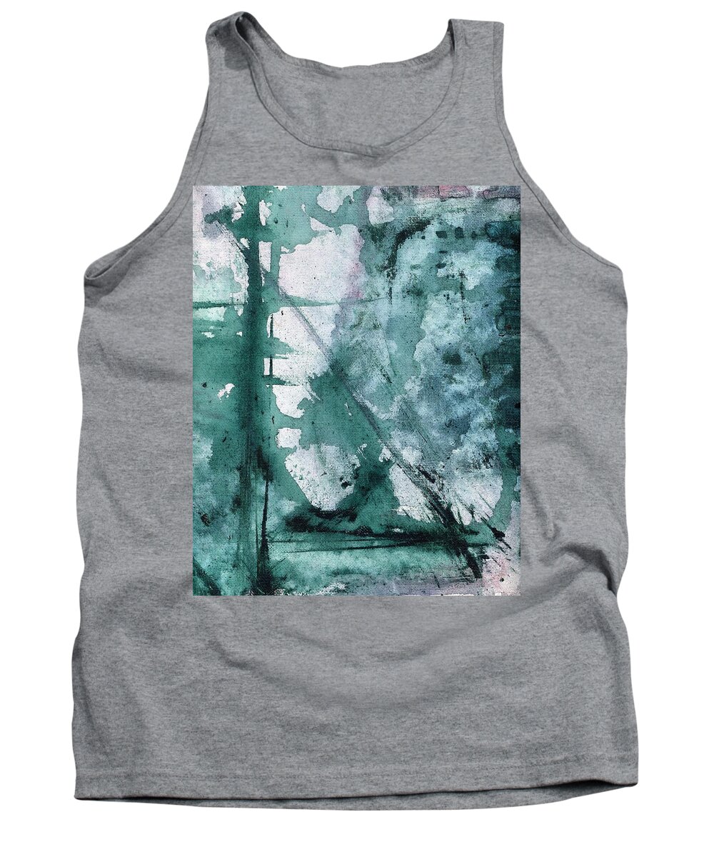 Purple And Green Abstract Painting 1 Tank Top featuring the painting Purple and Green Abstract Painting 1 by Itsonlythemoon