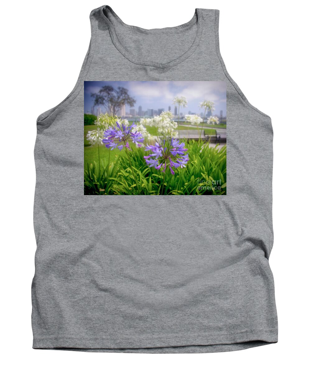 Purple Tank Top featuring the photograph Purple Flowers in San Diego by Ken Johnson