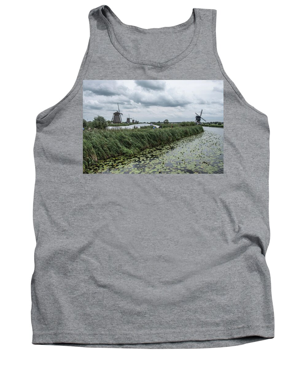 Windmills Tank Top featuring the photograph Rain Is Coming At The Mills by Inge Elewaut