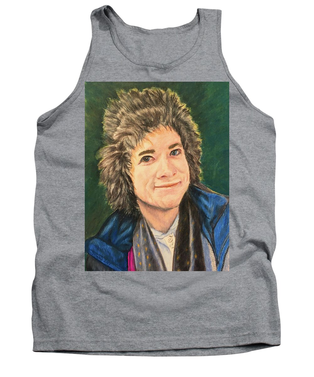 Portrait Tank Top featuring the painting Riley by Maris Sherwood