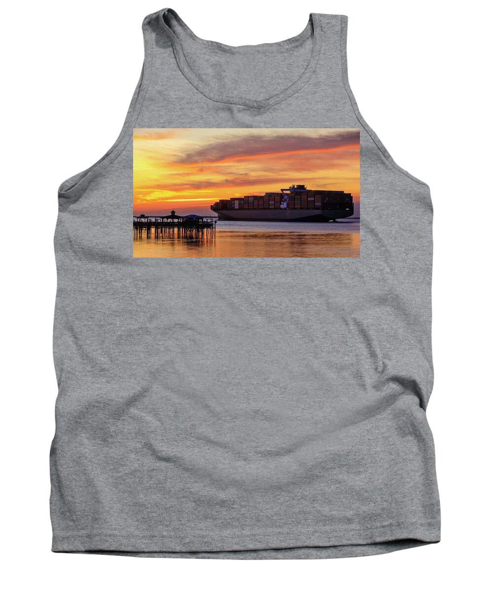Southport Tank Top featuring the photograph River Sunrise by Nick Noble