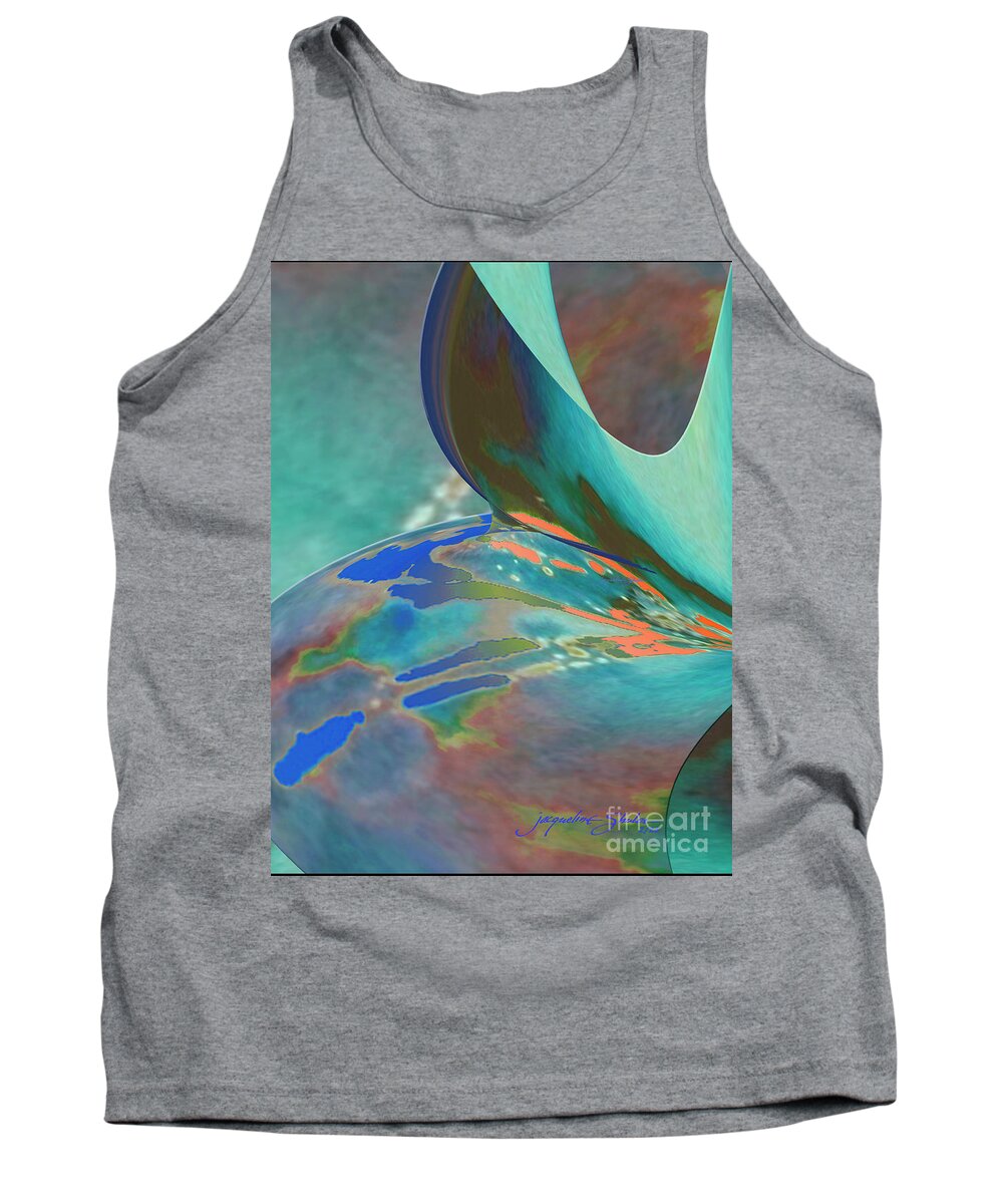 Abstract Tank Top featuring the digital art Roll Out by Jacqueline Shuler