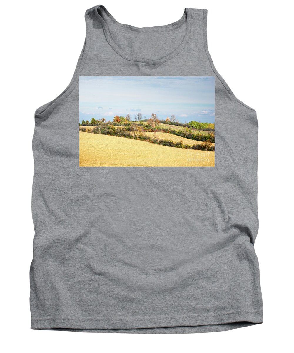 Fields Tank Top featuring the photograph Rolling Hills In Fall by Les Palenik
