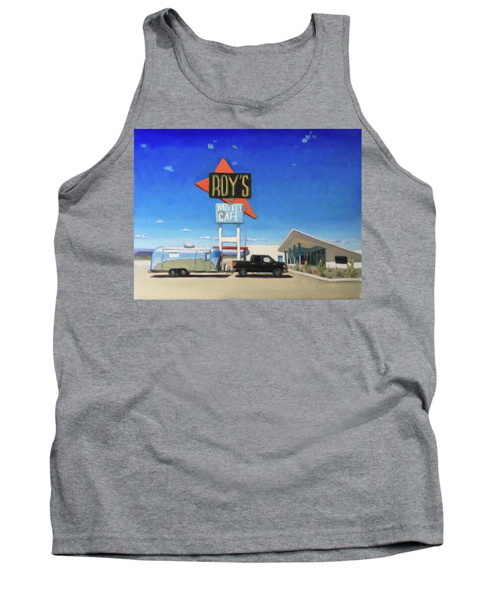 Airstream Tank Top featuring the painting Roy's Motel, Route 66 by Elizabeth Jose