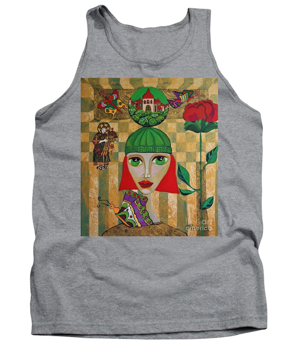 Prince Tank Top featuring the painting Rubliov by Mimi Revencu