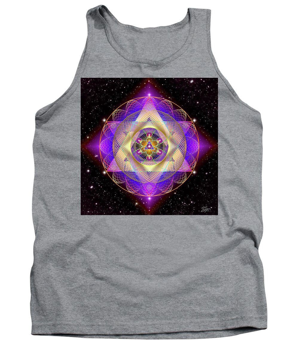 Endre Tank Top featuring the digital art Sacred Geometry 741 by Endre Balogh