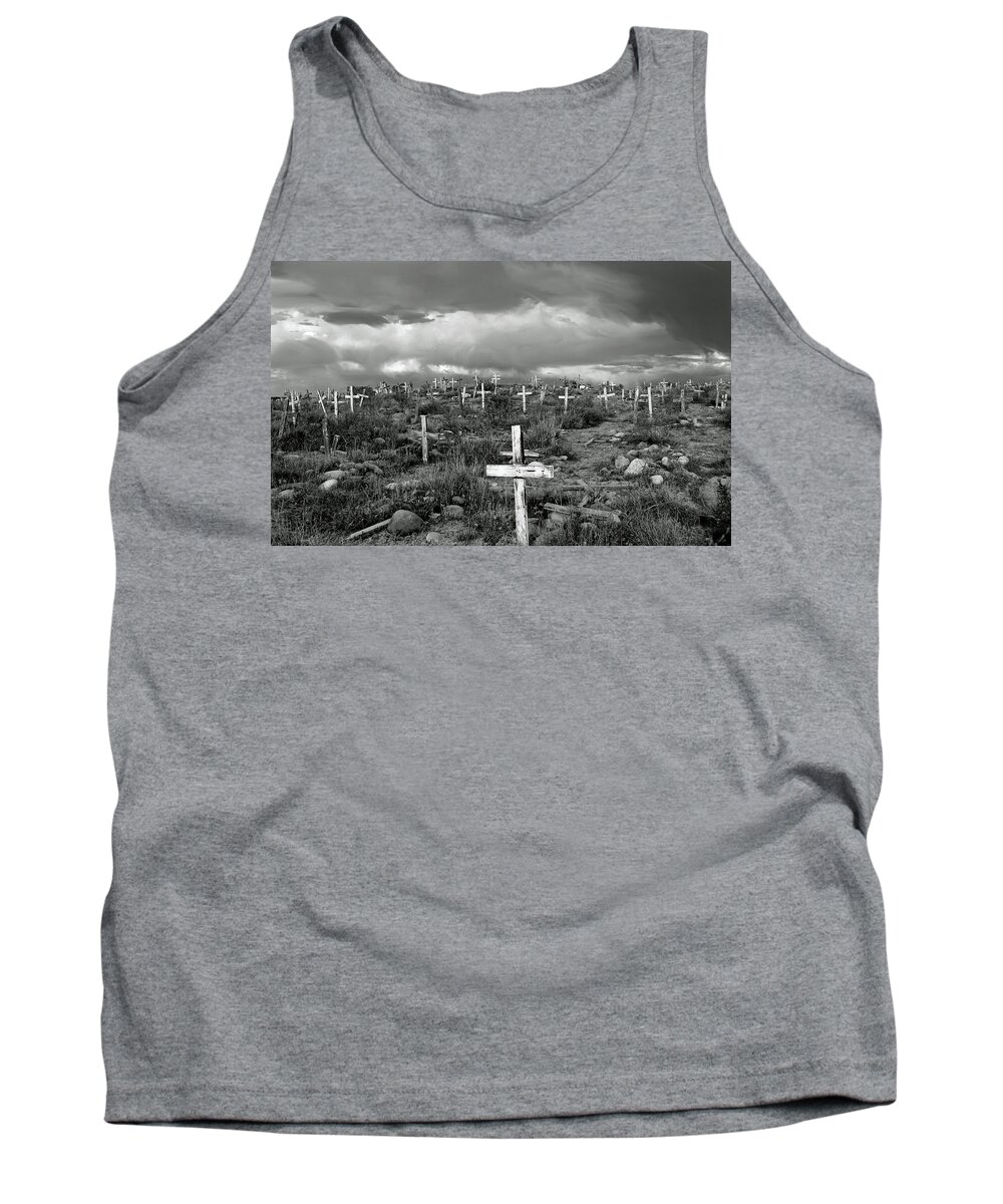 Cemetery Tank Top featuring the photograph San Juan Mission Cemetery and the Storm by Jonathan Thompson