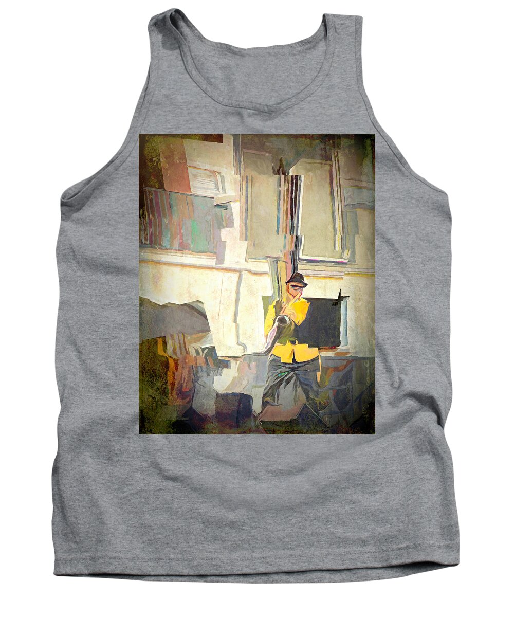 Cubism Tank Top featuring the photograph Sax Man by Pete Rems