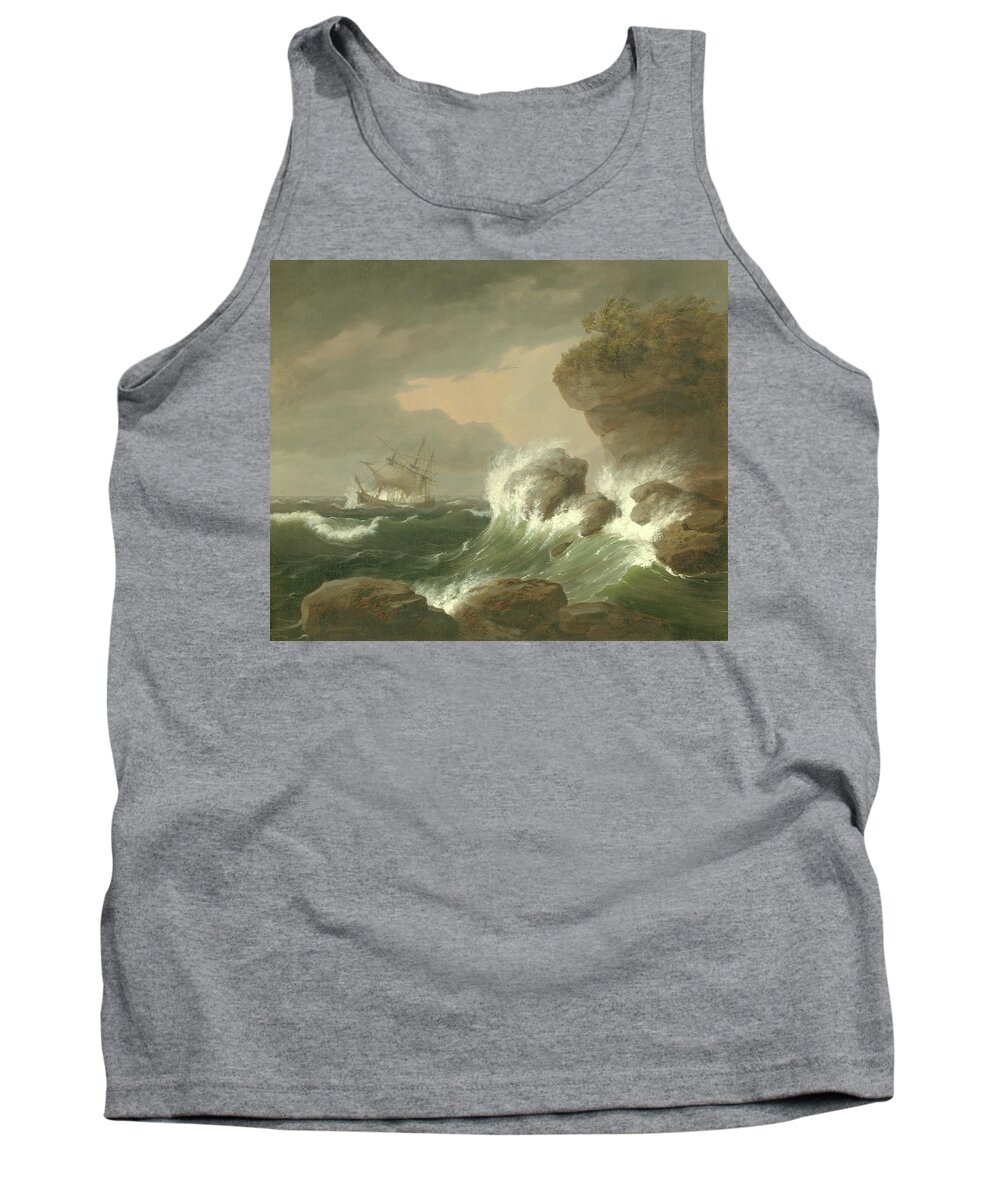 Seascape Tank Top featuring the painting Seascape, 1835 by Thomas Birch