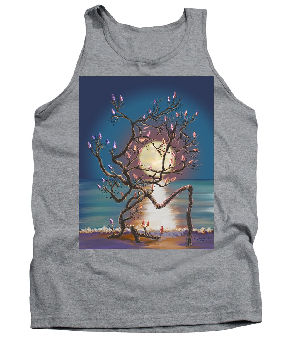 Lido Beach Tank Top featuring the digital art Shell Tree Glow by Gary F Richards