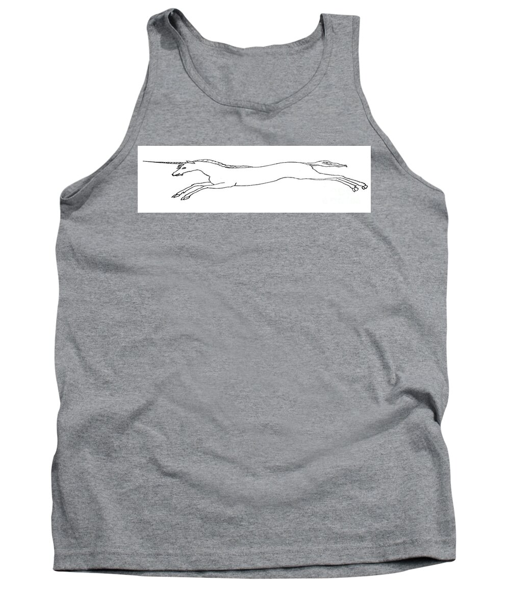 Fantasy Tank Top featuring the photograph sketch of a White unicorn k1 by Humorous Quotes