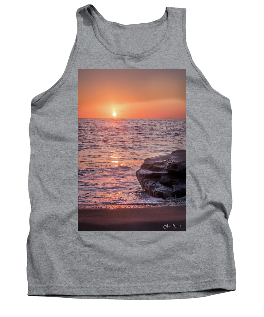 Beach Tank Top featuring the photograph Skies of Orange by Aaron Burrows