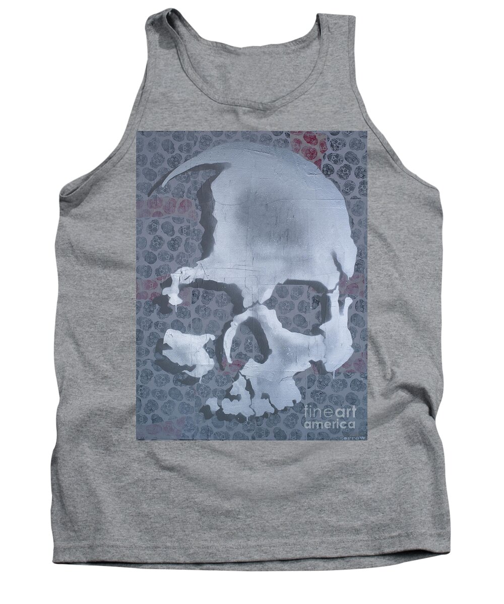  Tank Top featuring the mixed media Skull Wallpaper by SORROW Gallery