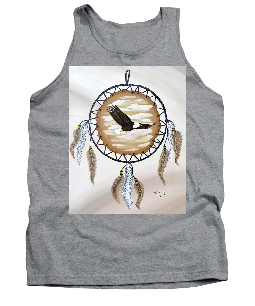 Eagle Tank Top featuring the painting Soaring Eagle by Teresa Wing