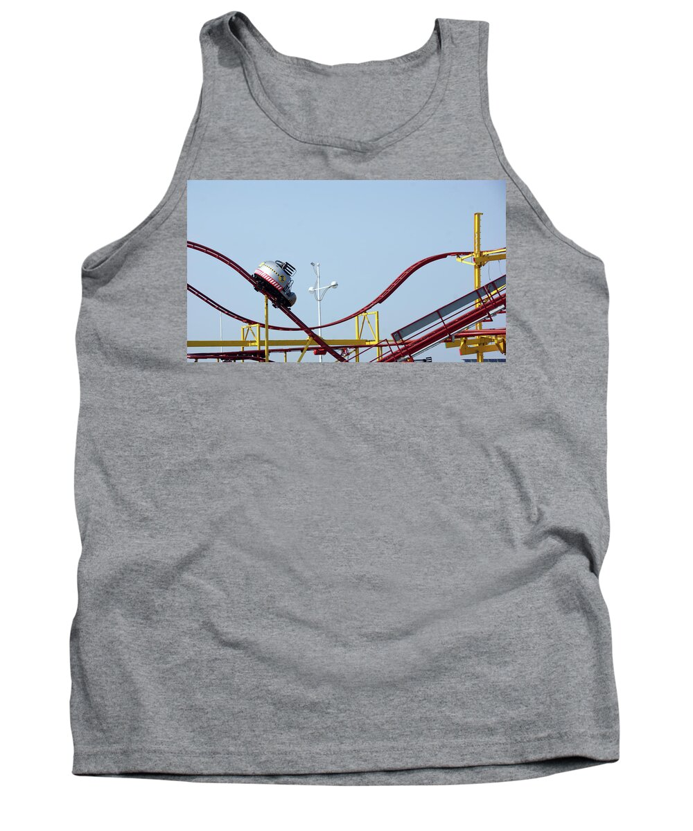 Southport Tank Top featuring the photograph  SOUTHPORT. The Fairground. Crash Test Ride. by Lachlan Main