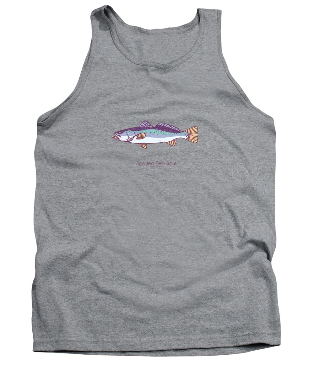 Spotted Sea Trout Tank Top featuring the digital art Spotted Sea Trout by Kevin Putman