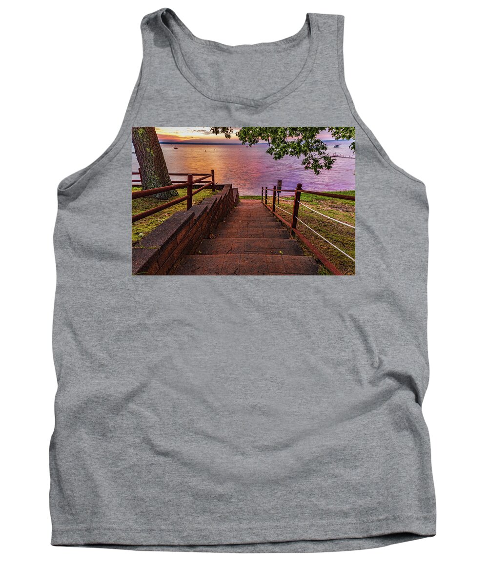 Higgins Lake Tank Top featuring the photograph Stairway to Heaven by Joe Holley