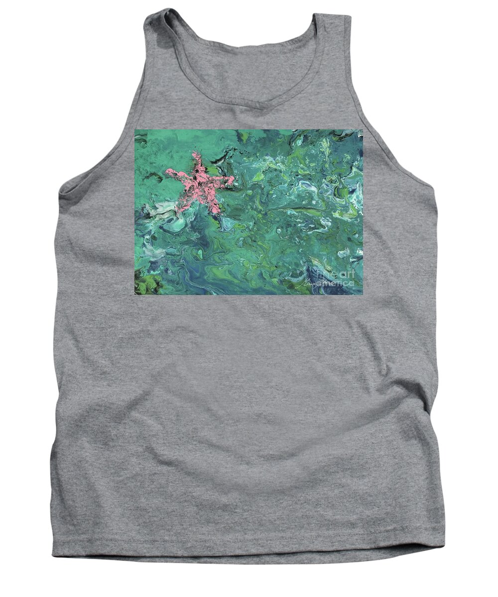 Abstract Art Tank Top featuring the painting Starfish saluting by Monica Elena
