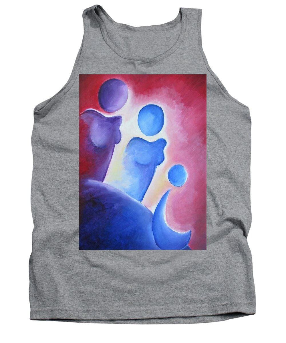 Figurative Abstracts Tank Top featuring the painting Still... along side us by Jennifer Hannigan-Green