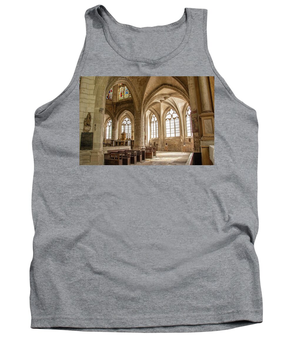 Church Of Saint Nizier Tank Top featuring the photograph Streaming Light by Marcy Wielfaert