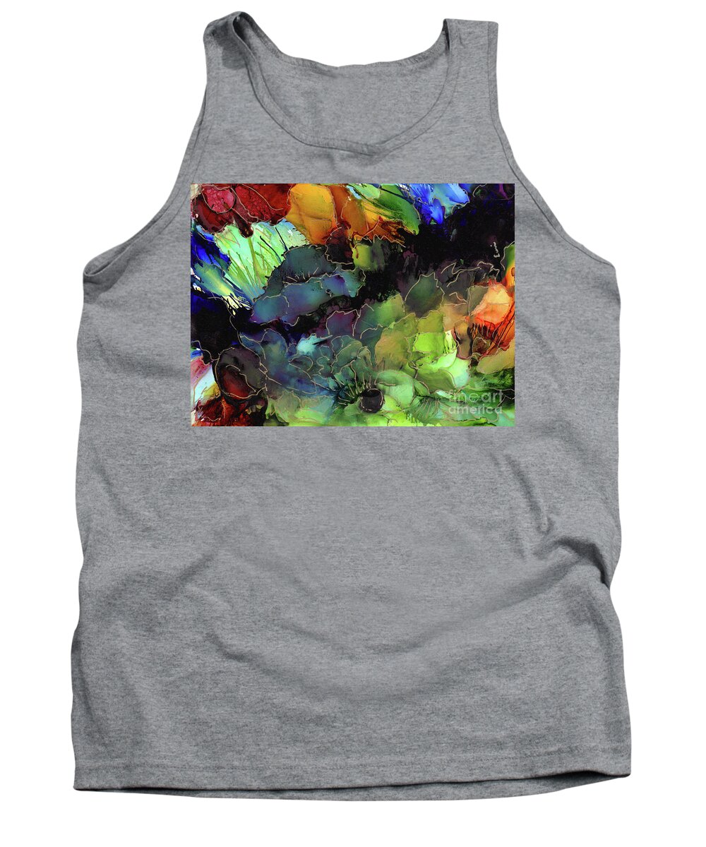 Stained Glass Tank Top featuring the painting Streams in the Desert by Eunice Warfel