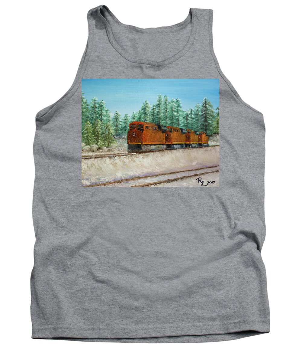 Train Tank Top featuring the painting Strength by Renee Logan