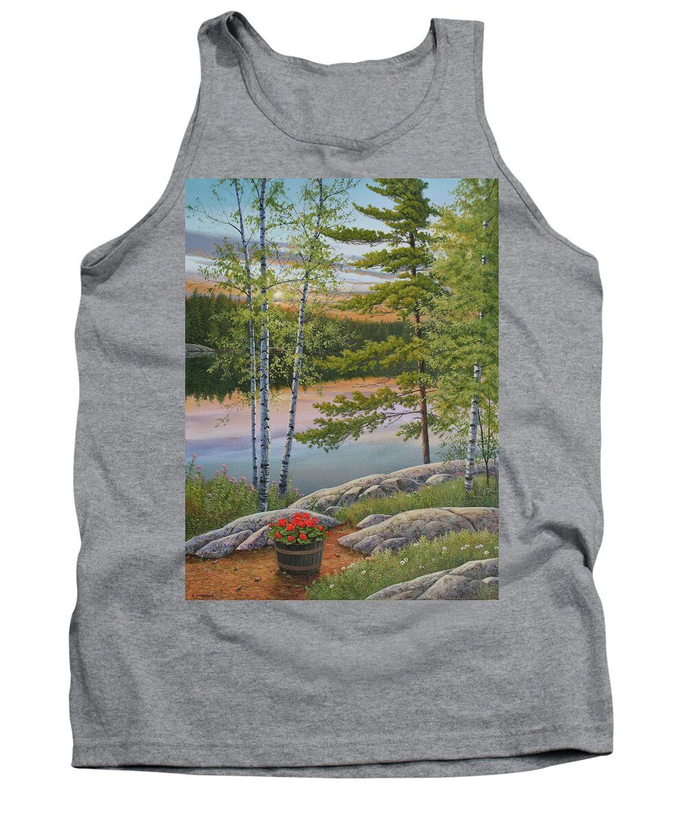 Summer Tank Top featuring the painting Summer Retreat by Jake Vandenbrink