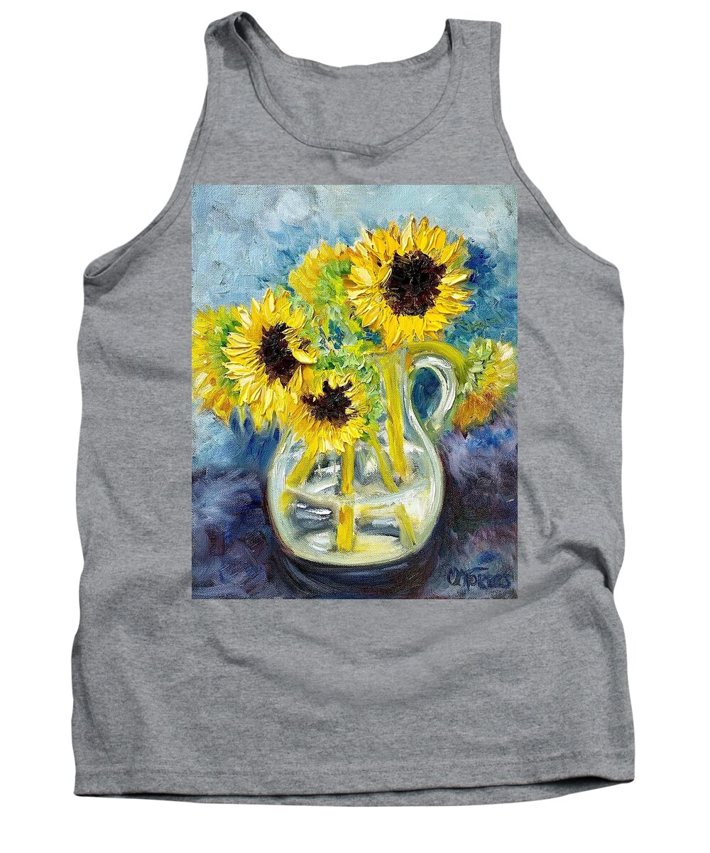 Melissa A. Torres Tank Top featuring the painting Sunday Sunflowers by Melissa Torres