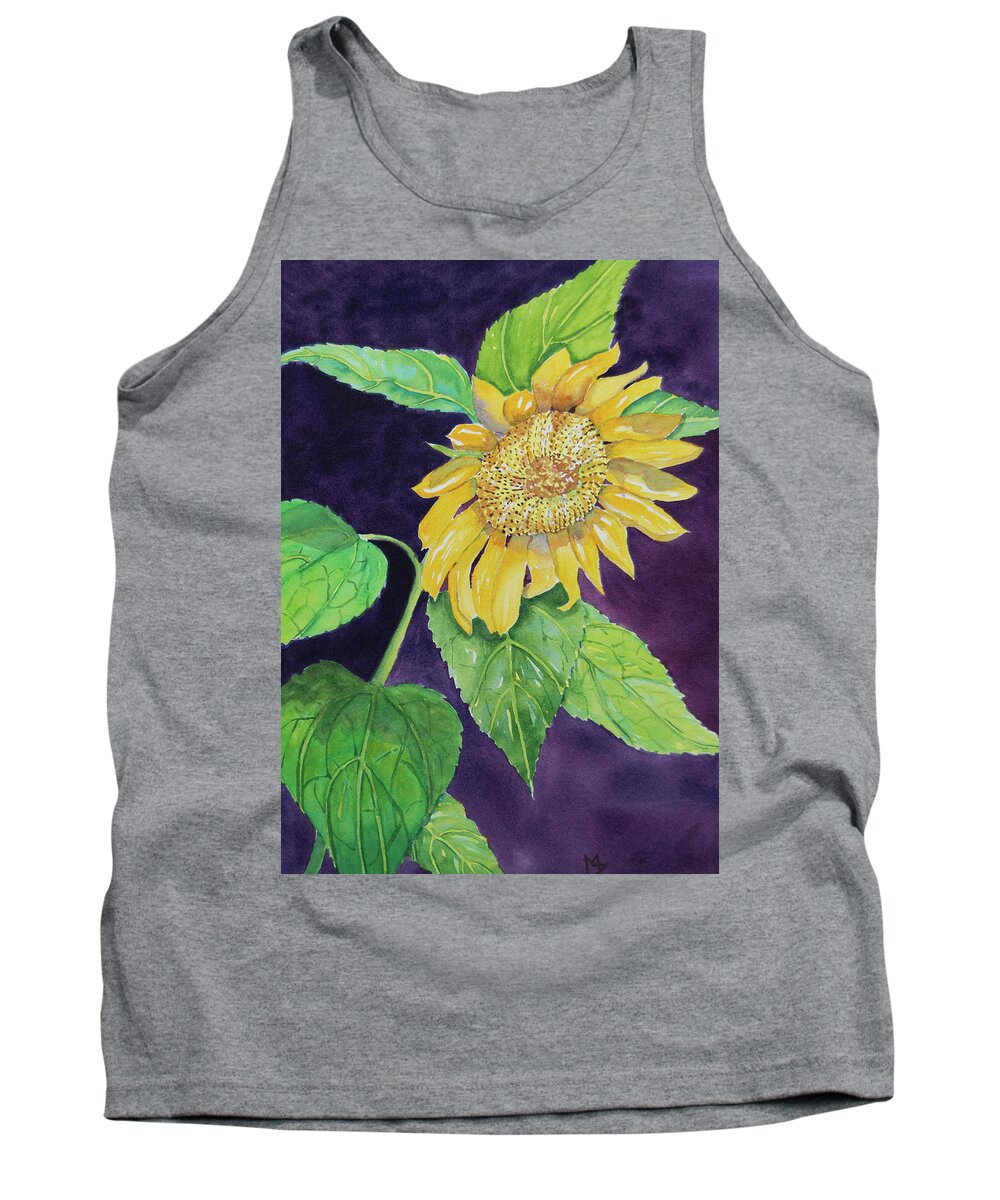 Sunflower Tank Top featuring the painting Sunflower Surprise by Margaret Zabor
