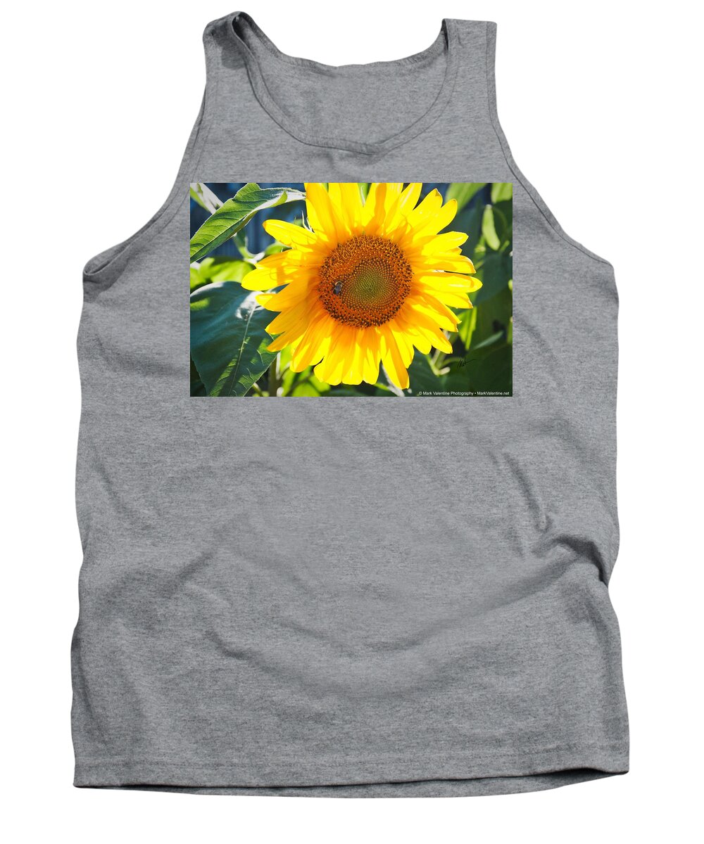 Sunflower Tank Top featuring the photograph Sunflower with a Friend by Mark Valentine