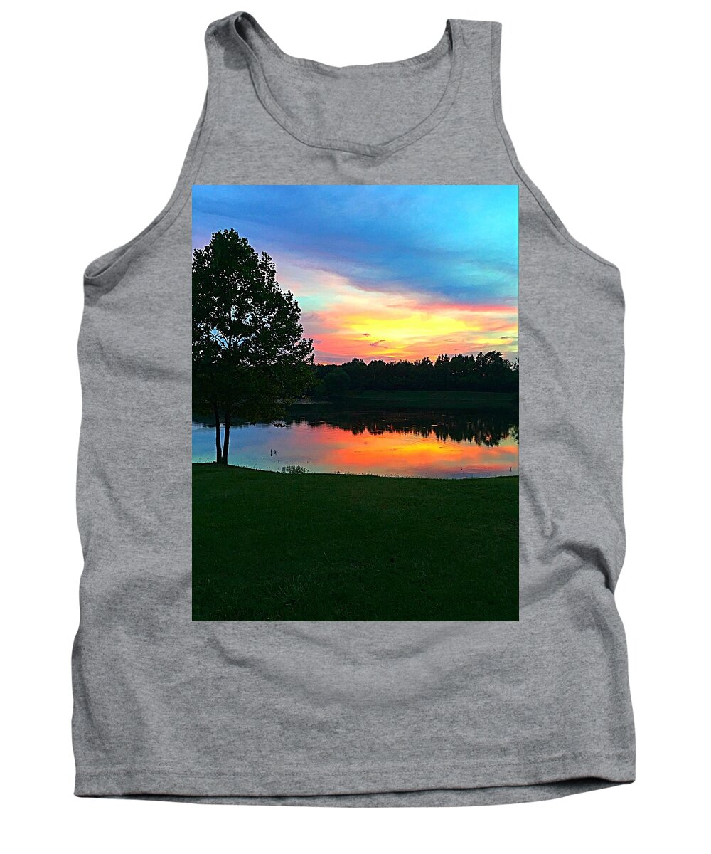 Colorful Sunset Tank Top featuring the photograph Sunset by Colette Lee
