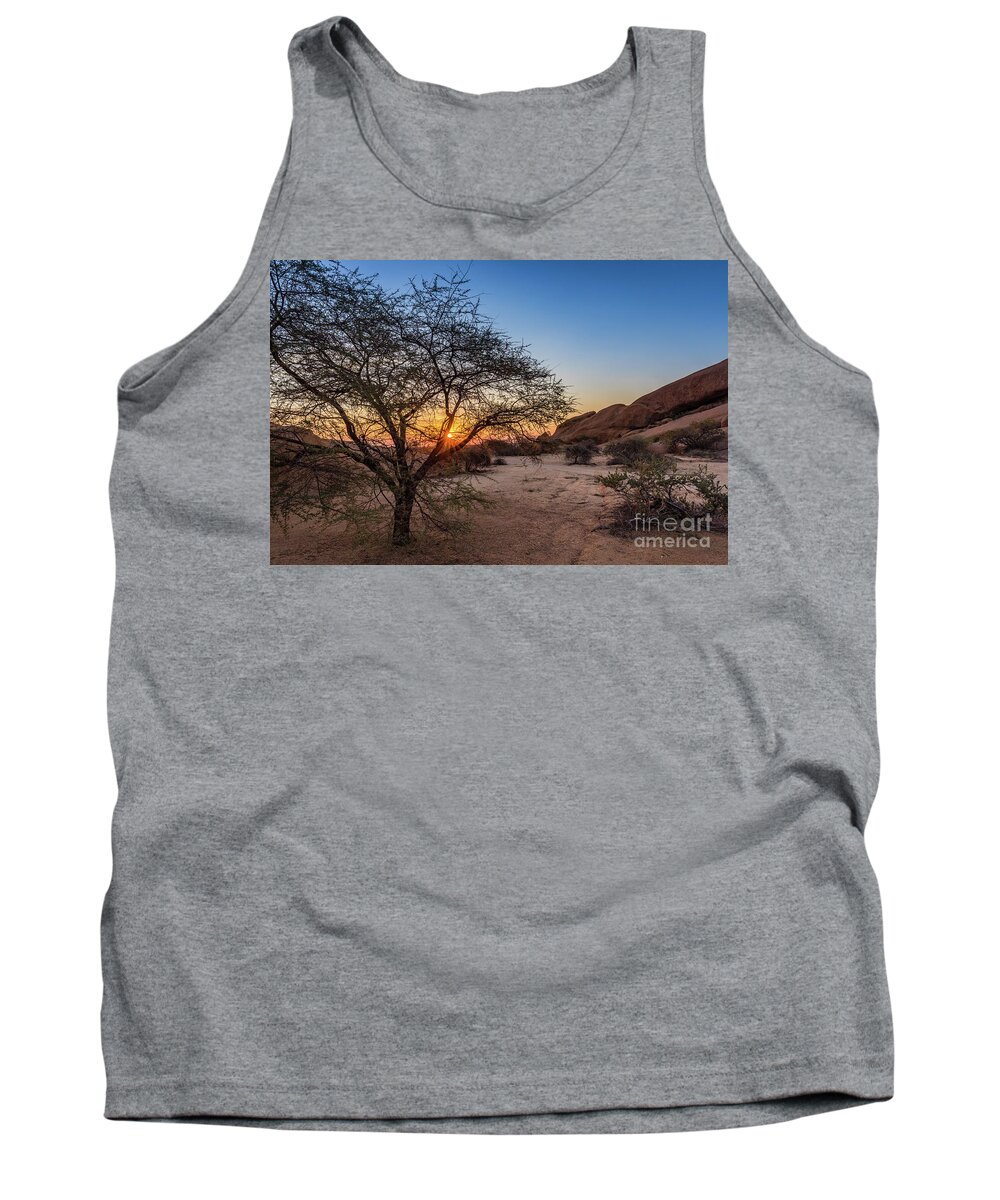 Sunset Tank Top featuring the photograph Sunset in Spitzkoppe, Namibia by Lyl Dil Creations