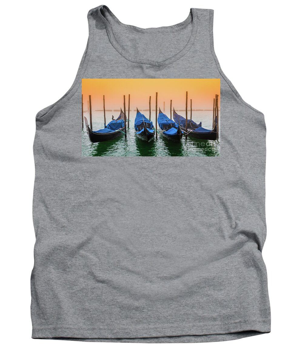 Sunset Tank Top featuring the photograph Sunset in Venice by Lyl Dil Creations