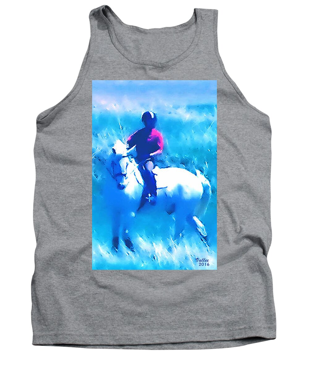 Horse Tank Top featuring the digital art Taming the White Stallion by Vallee Johnson