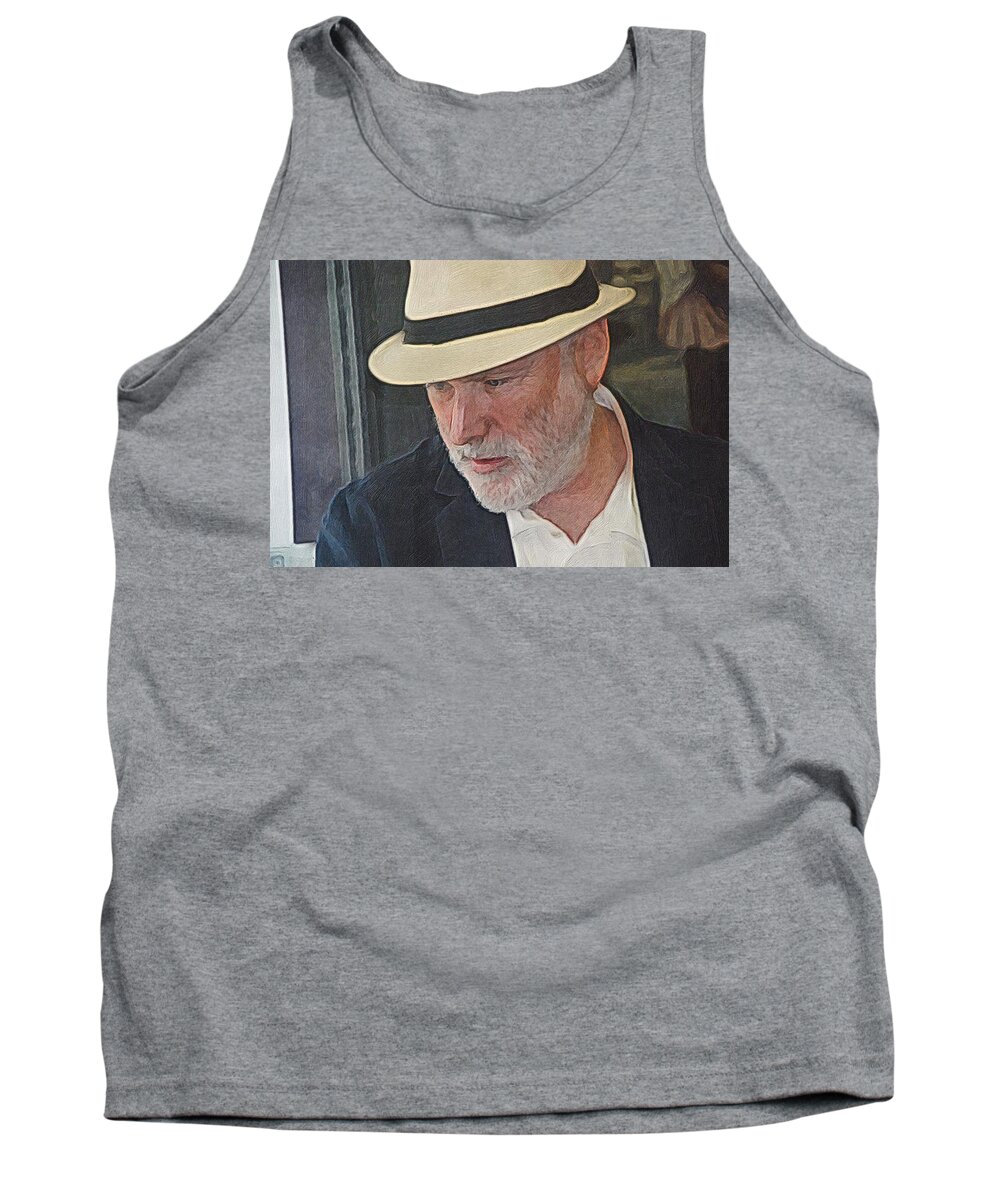 Doug Holder Receiving The Alan Ginsberg Award. Tank Top featuring the digital art The cool poet by Steve Glines