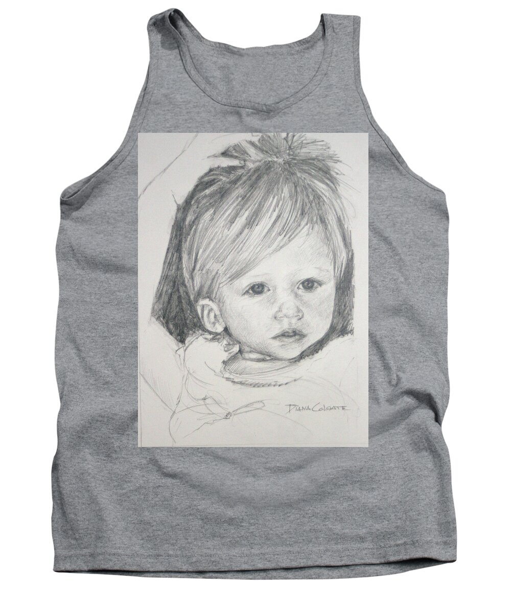 Baby Tank Top featuring the drawing The Eyes of Babes by Diana Colgate