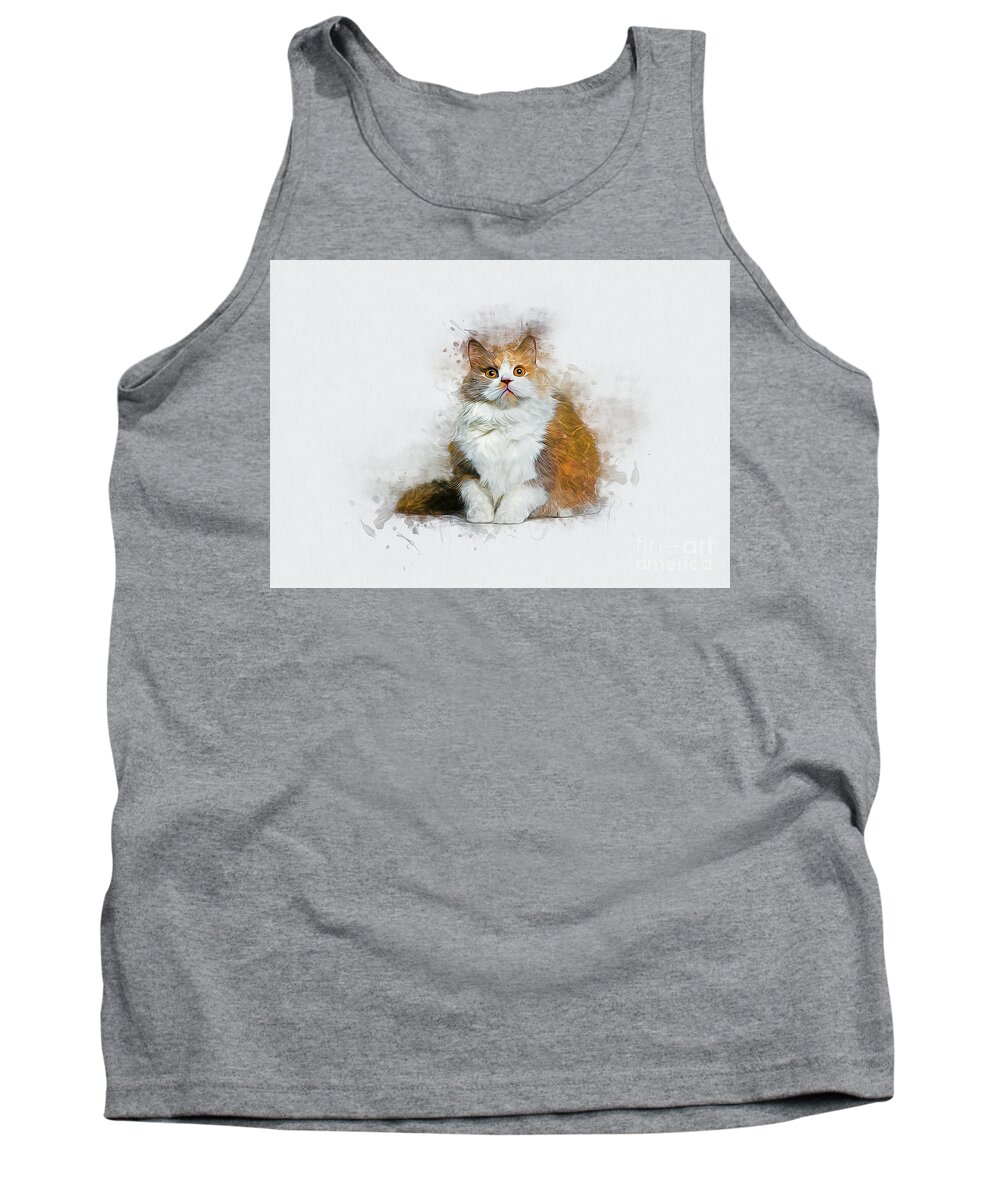 Cat Tank Top featuring the painting The Hypnotist by Ian Mitchell