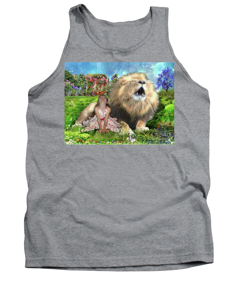 He Reigns Tank Top featuring the digital art The King and I by Dolores Develde