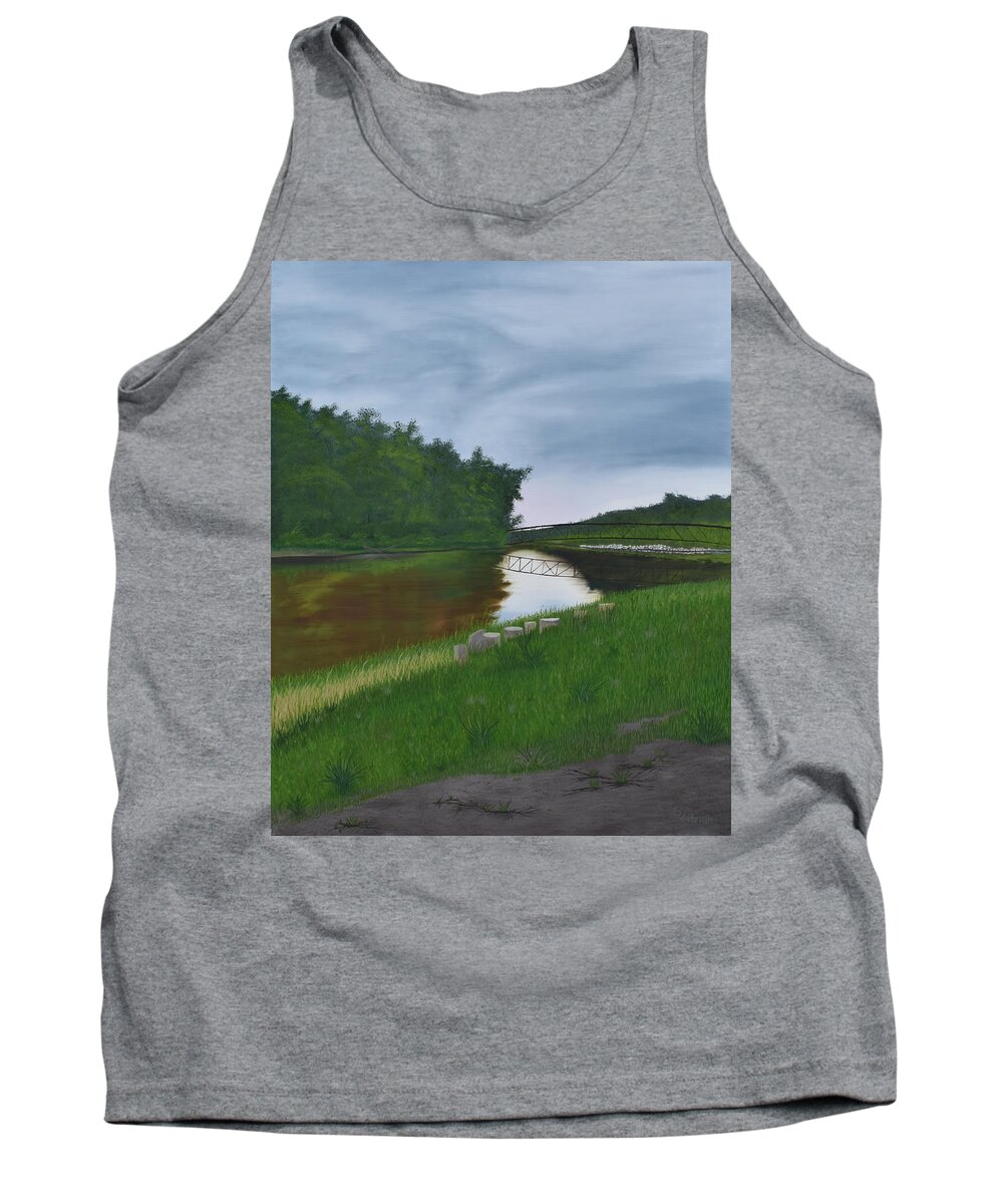 Landscape Tank Top featuring the painting The Mighty Red by Gabrielle Munoz