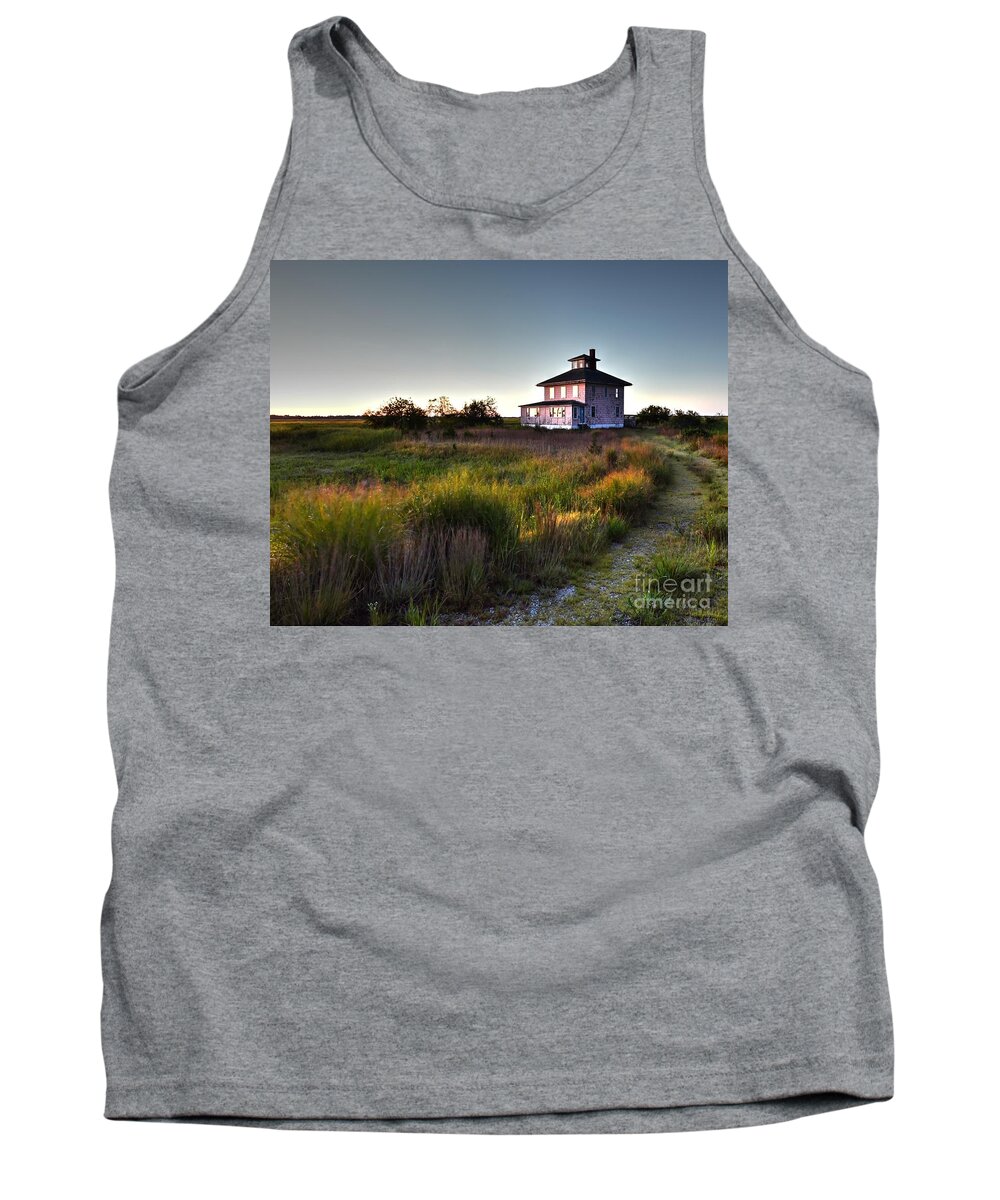 Parker River National Wildlife Refuge Tank Top featuring the photograph The Pink House by Steve Brown