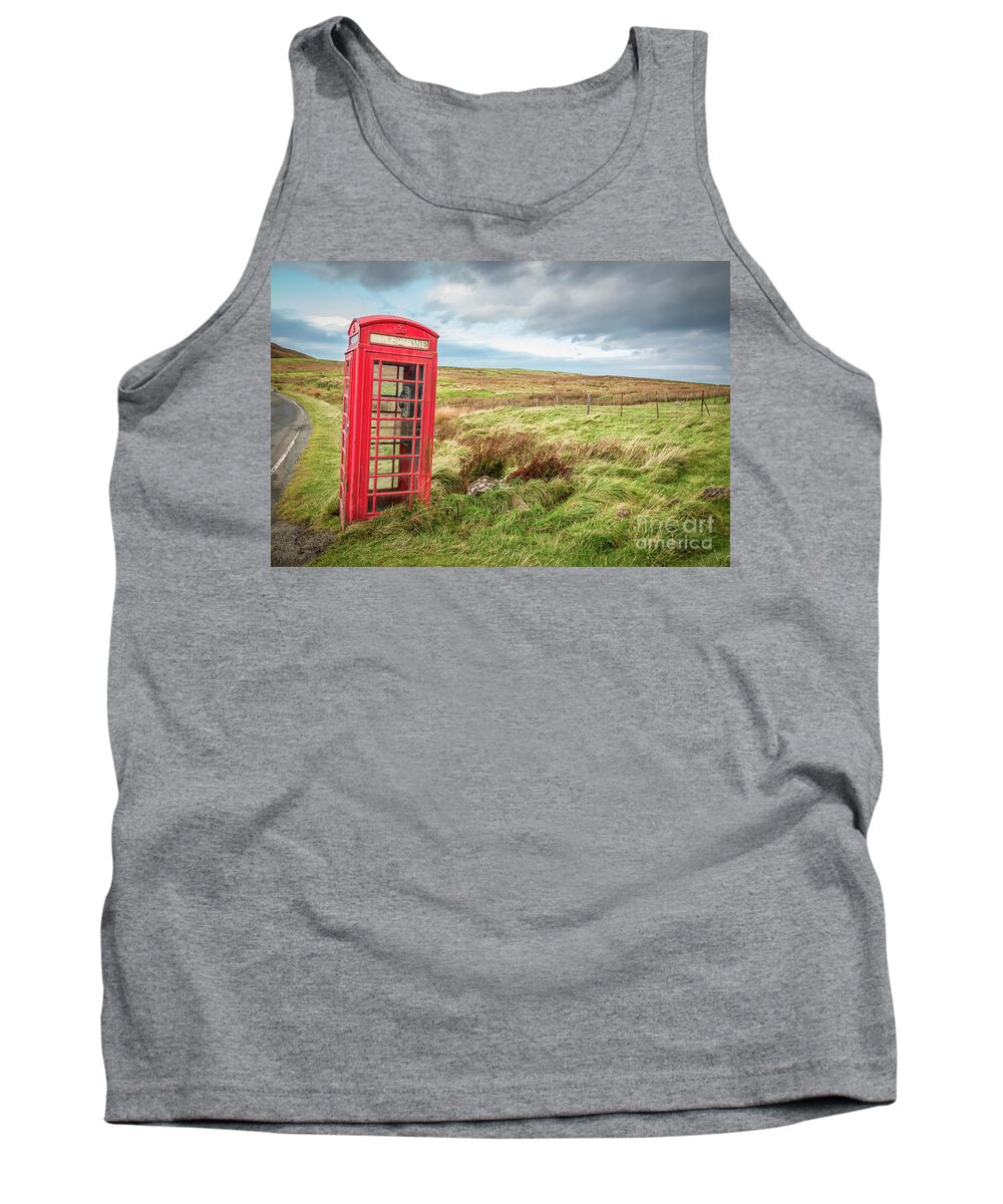 The Telephone On Skye Tank Top featuring the photograph The Red Telephone Box on Skye by Elizabeth Dow
