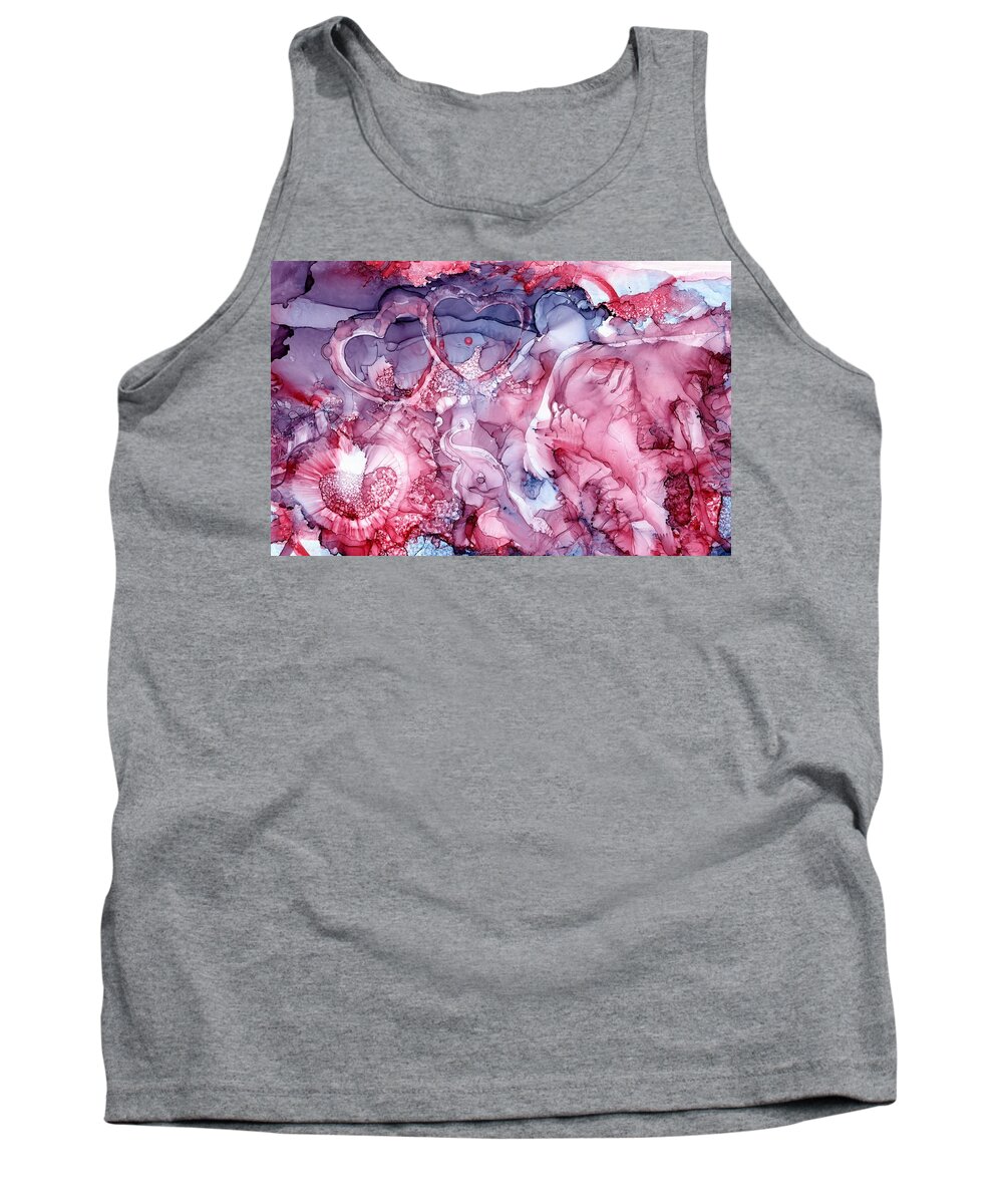 Heart Tank Top featuring the painting This Is Us by Angela Marinari