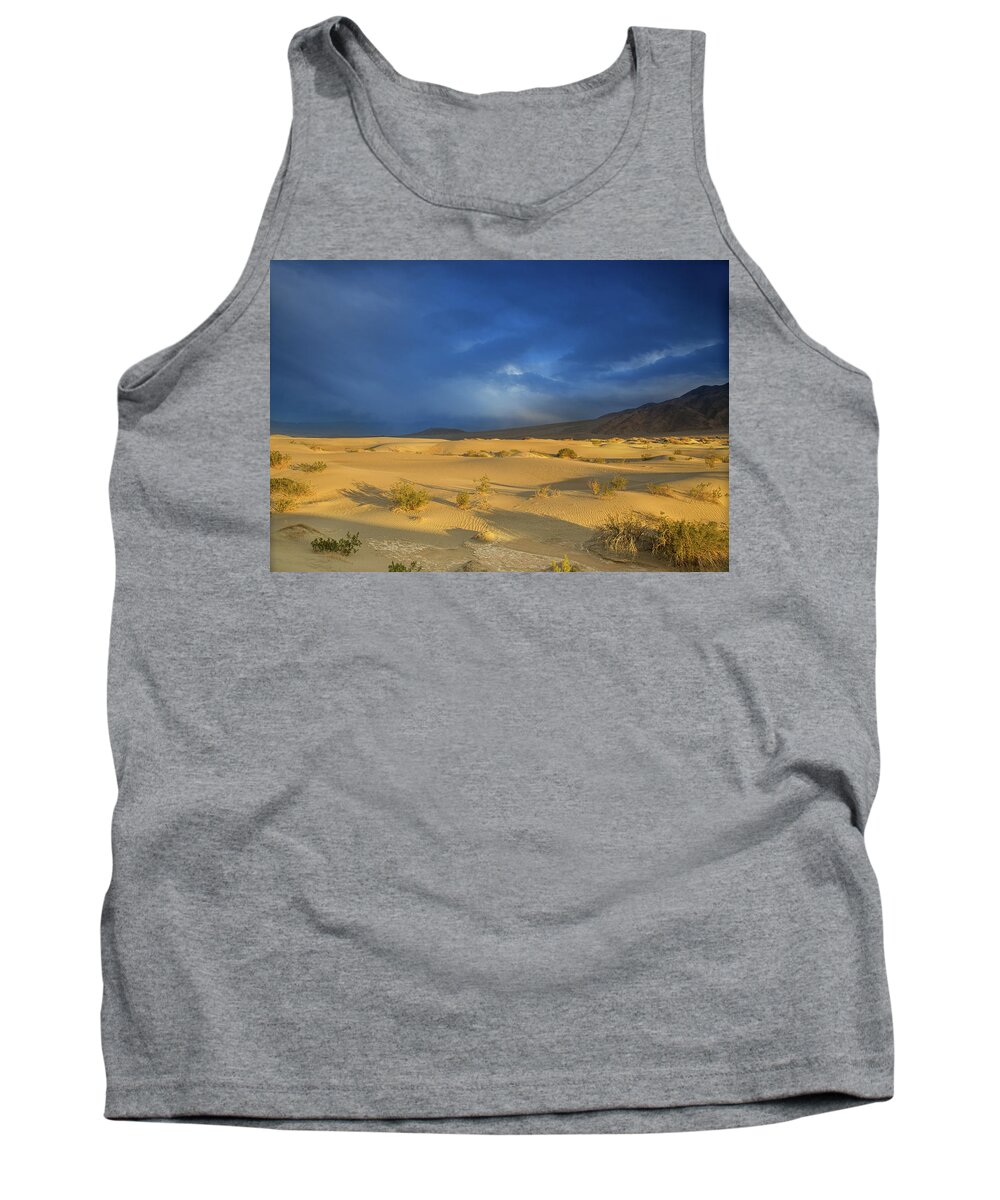 Death Valley Clouds Tank Top featuring the photograph Thunder over the desert by Kunal Mehra