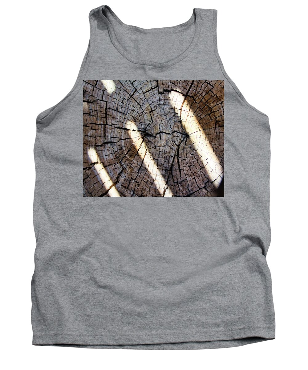Abstract Tank Top featuring the photograph Tree Stump With Dappled Sunlight by Segura Shaw Photography