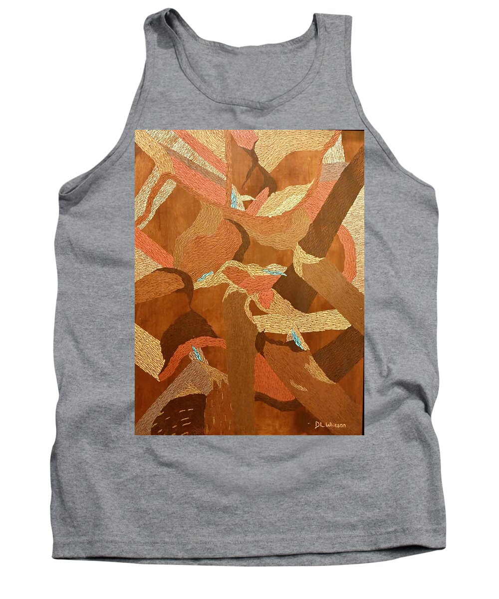 Turquoise Tank Top featuring the painting Turquoise Valley by DLWhitson
