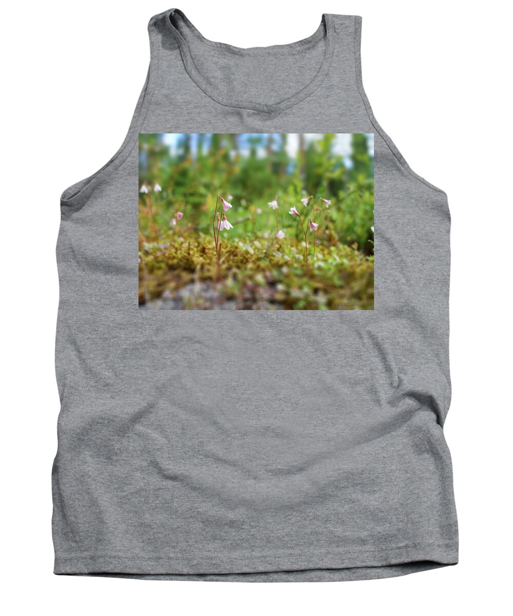 Helvetinjarvi National Park Tank Top featuring the photograph Twinflower forest by Jouko Lehto