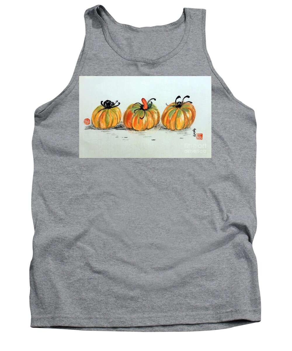 Vegetarian Tank Top featuring the painting Vegetarian Plant-Tomatoes by Carmen Lam